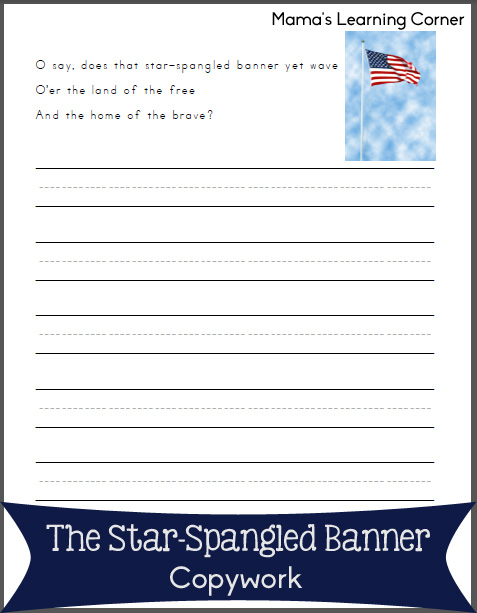 Handwriting: The Star-Spangled Banner - Mamas Learning Corner