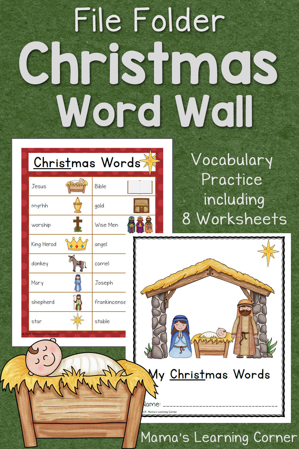 Christmas File Folder Word Wall Mamas Learning Corner