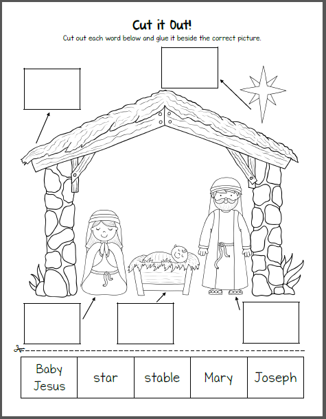 Nativity Worksheets For Kindergarten And First Grade Mamas Learning 