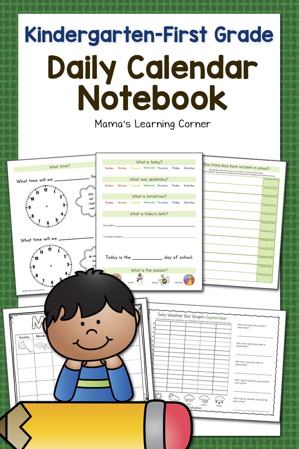 Kindergarten-First Grade Calendar Notebook - Mamas Learning Corner