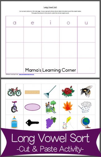 Long Vowel Sort Cut And Paste Activity Mamas Learning Corner