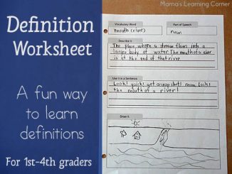 a fun way to write definitions for 1st 4th graders w a free printable