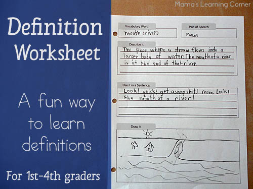 A Fun Way To Write Definitions For 1st 4th Graders w A Free Printable 