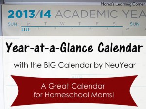 NeuYear Calendar - A Year-at-a-Glance for Homeschool Moms! - Mamas
