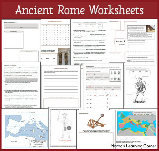 Ancient Rome Worksheets Mamas Learning Corner