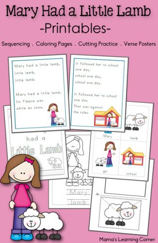 Mary Had a Little Lamb Printable Activities - Mamas Learning Corner