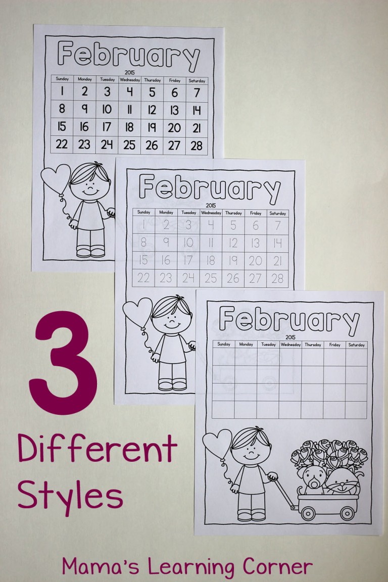 Color Your Own Calendar! Mamas Learning Corner