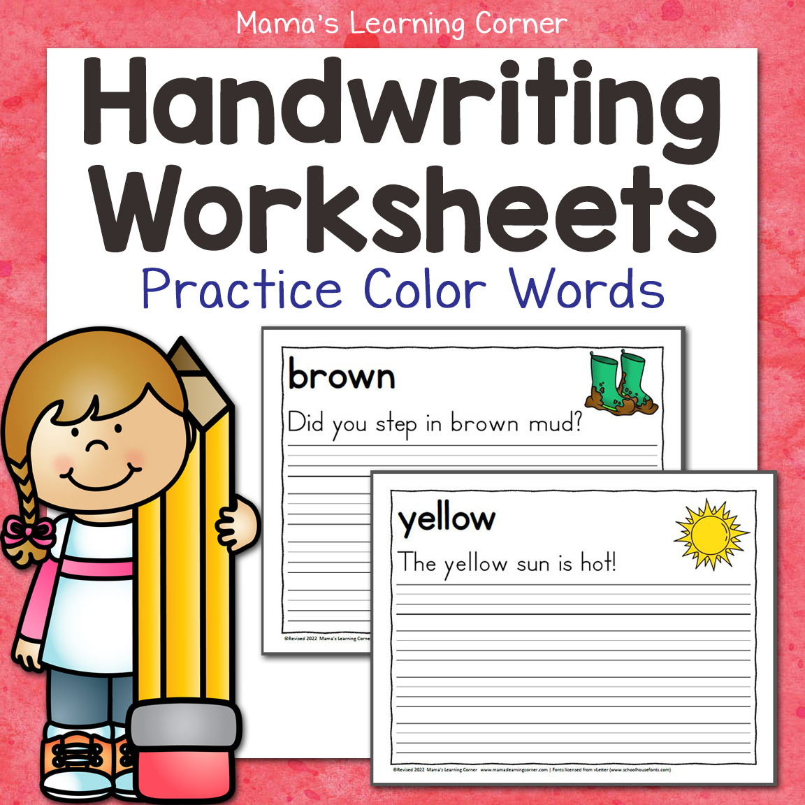 Handwriting Worksheets For Kids Color Words Mamas Learning Corner