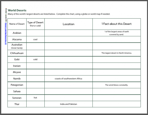 Desert Worksheet Packet for 1st-3rd Graders - Mamas Learning Corner