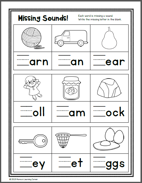 phonics kindergarten worksheets