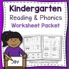 Kindergarten Reading and Phonics Worksheet Packet - Mamas Learning Corner