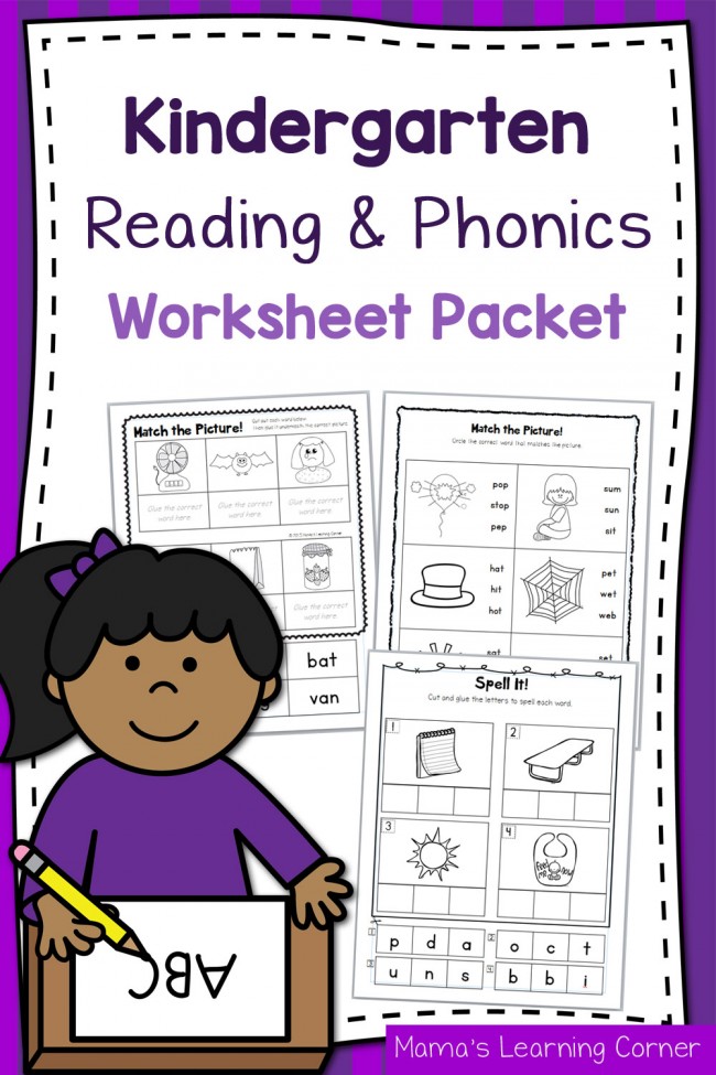 Kindergarten Reading And Phonics Worksheet Packet Mamas Learning Corner