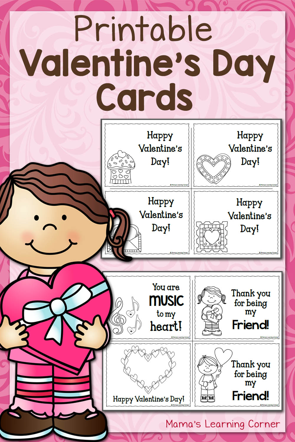 Girls 19+ Valentine Cards Printable Color Easy - Coloring Home