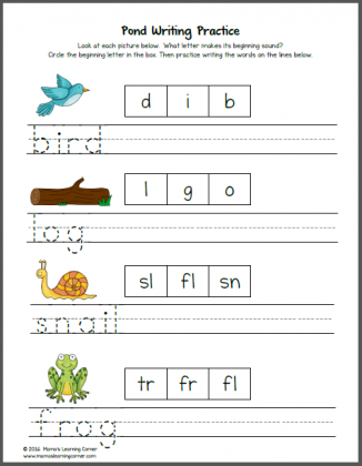 Pond Worksheets for Kindergarten and First Grade - Mamas Learning Corner