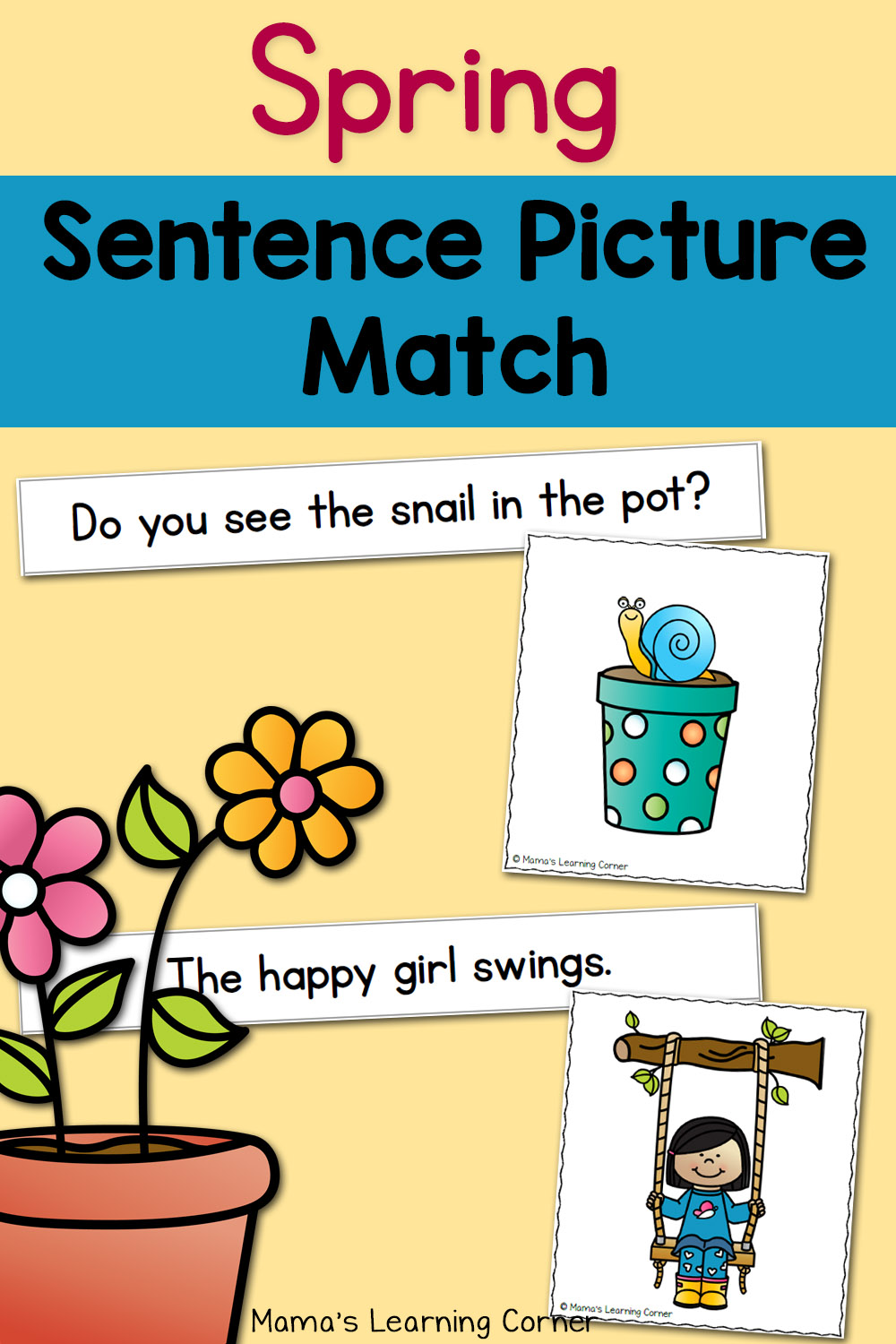 Spring Sentence Picture Match Mamas Learning Corner