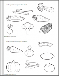 Vegetable Coloring Pages - Mamas Learning Corner