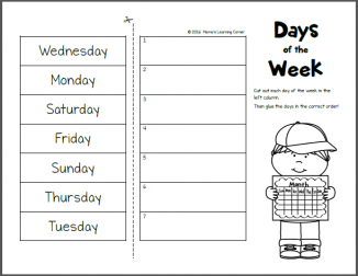 Days of the Week Worksheets - Mamas Learning Corner