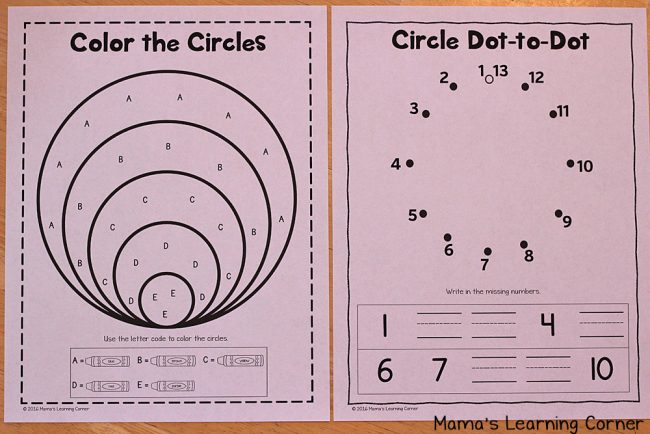 Circle Worksheets for Preschool and Kindergarten - Mamas Learning Corner