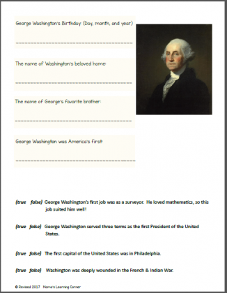 George Washington Worksheets - Mamas Learning Corner