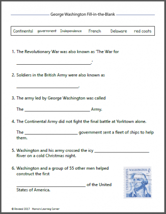 George Washington Worksheets - Mamas Learning Corner