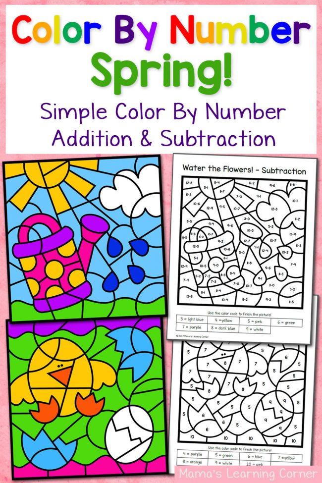 Spring Color By Numbers Printable Printable Word Searches