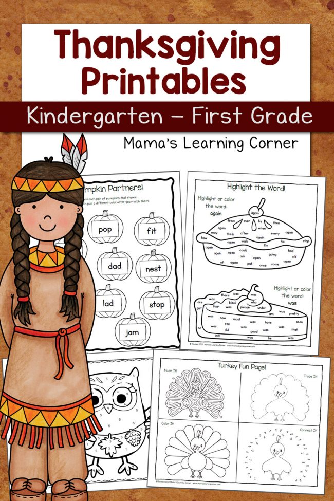 Thanksgiving Day Worksheets For Kids
