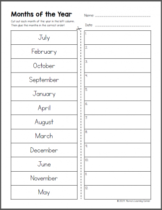 Months of the Year Worksheets - Mamas Learning Corner