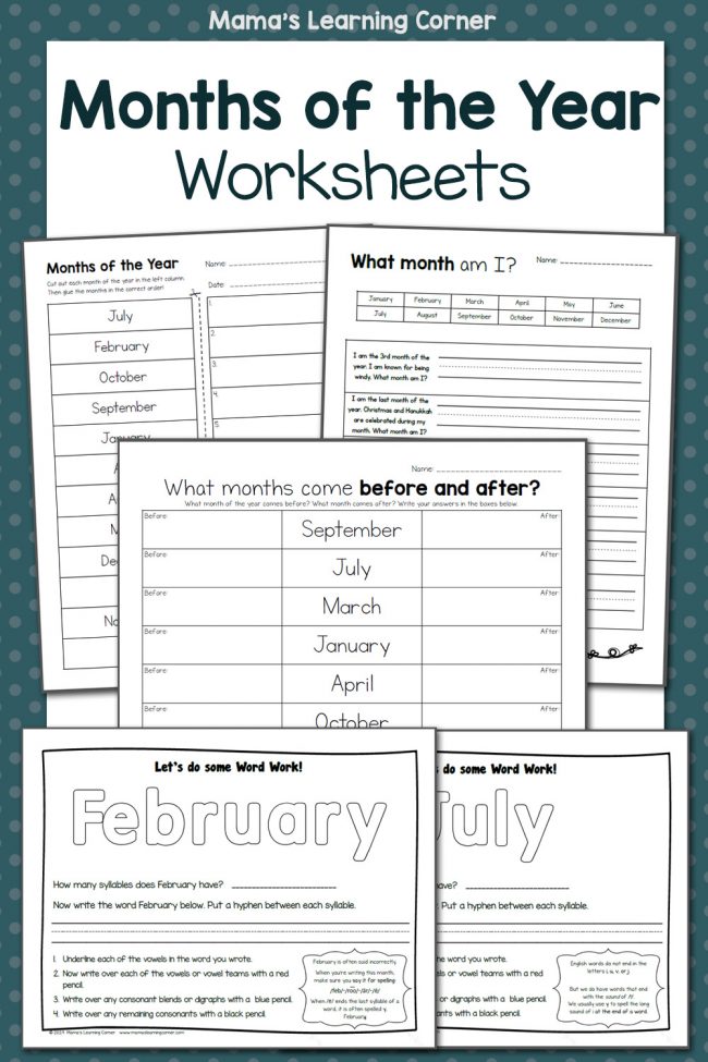 Months Of The Year Worksheets Printables Printabulls Spelling Months 