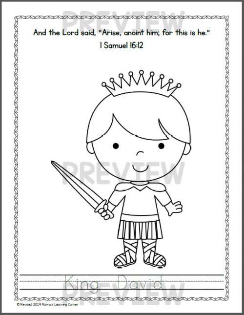 David and Goliath Coloring Pages - Mamas Learning Corner