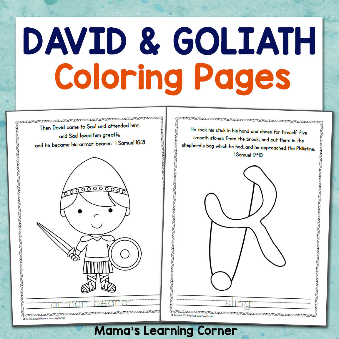 David and Goliath Coloring Pages Mamas Learning Corner
