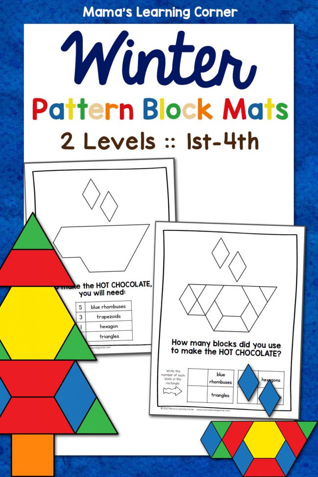 Winter Pattern Block Mats Mamas Learning Corner