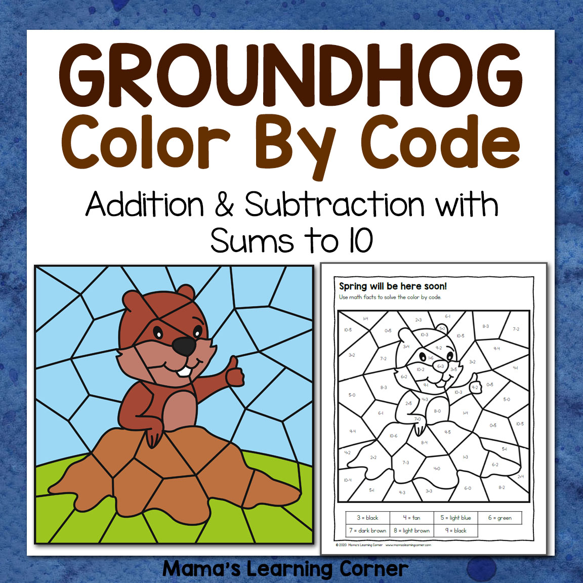 Groundhog Day Color By Code Worksheets Mamas Learning Corner