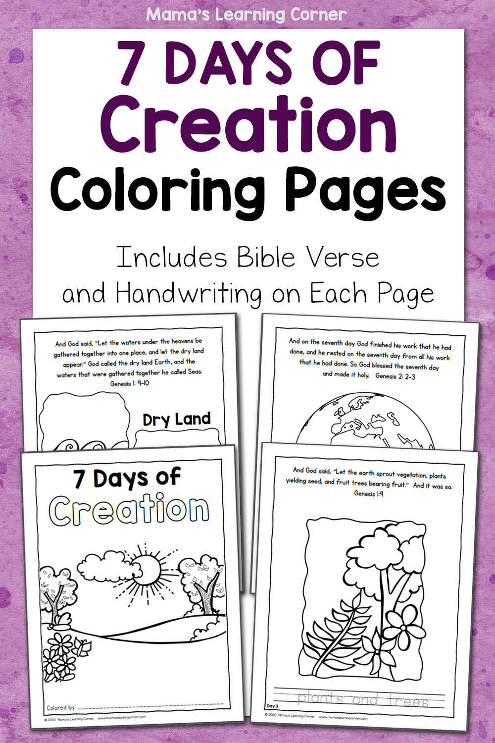 Creation Coloring Pages Free Printable Printable World Holiday