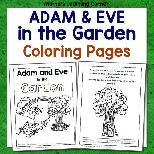 Adam and Eve in the Garden Coloring Pages - Mamas Learning Corner