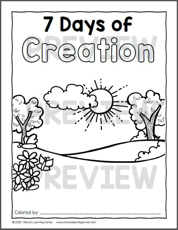 Days of Creation Coloring Pages Mamas Learning Corner