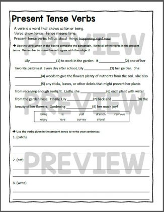 Verb Worksheets For 3rd And 4th Grades - Mamas Learning Corner