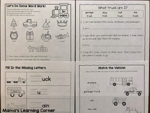 Transportation Worksheets for Kindergarten and First Grade - Mamas