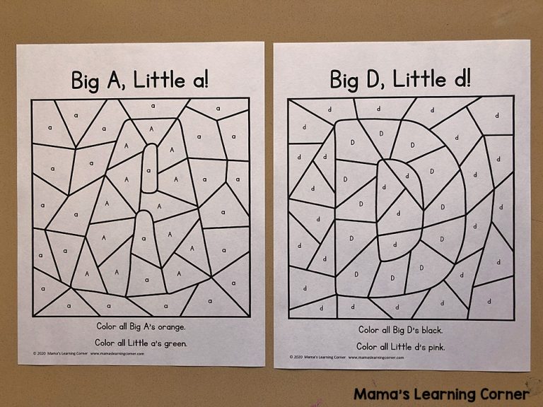 Color by Letter Alphabet Worksheets - Mamas Learning Corner