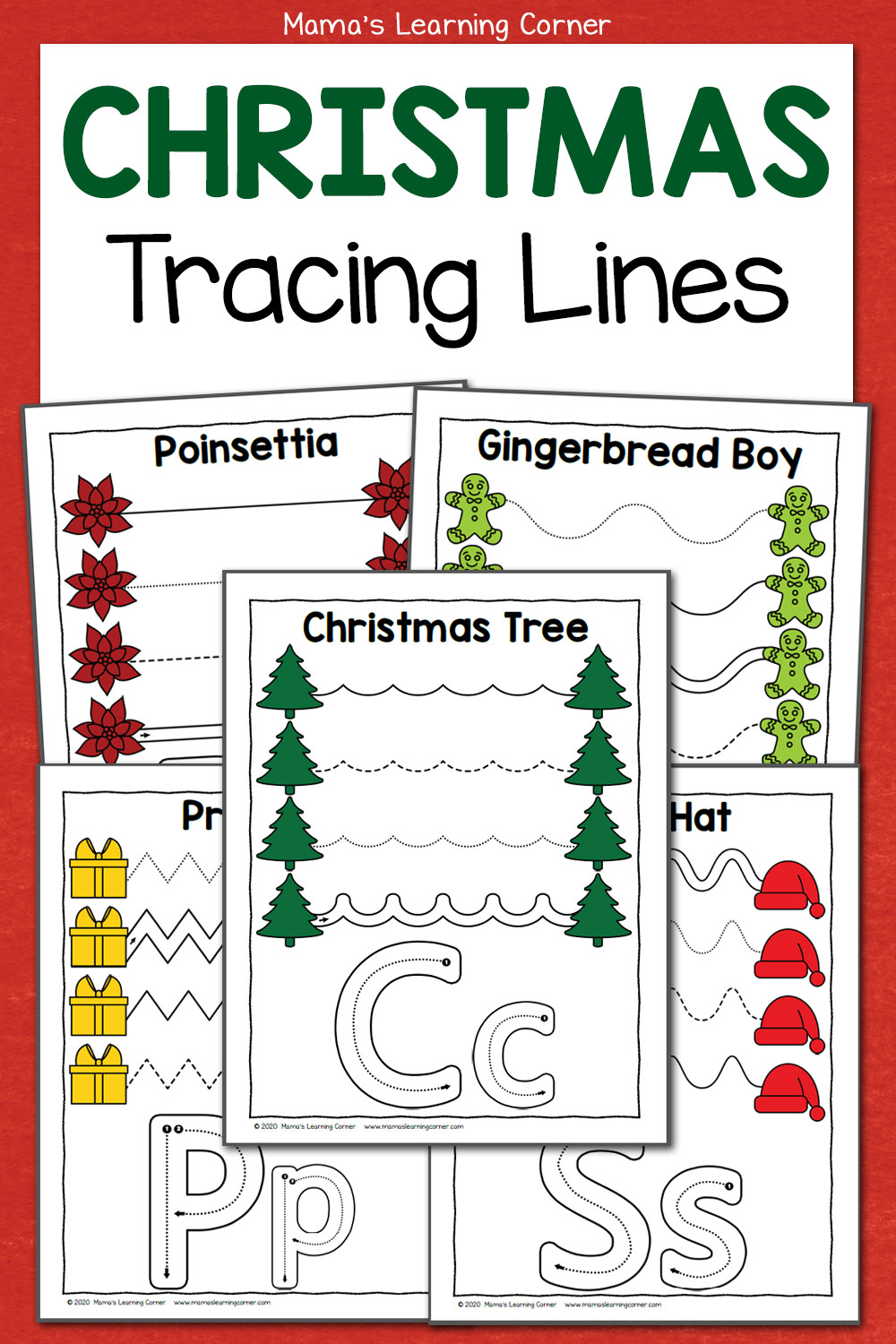 christmas tracing worksheets for preschool mamas learning corner