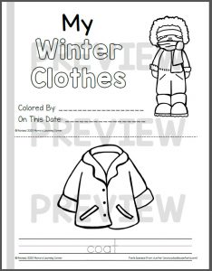 Winter Coloring Pages - My Winter Clothes - Mamas Learning Corner