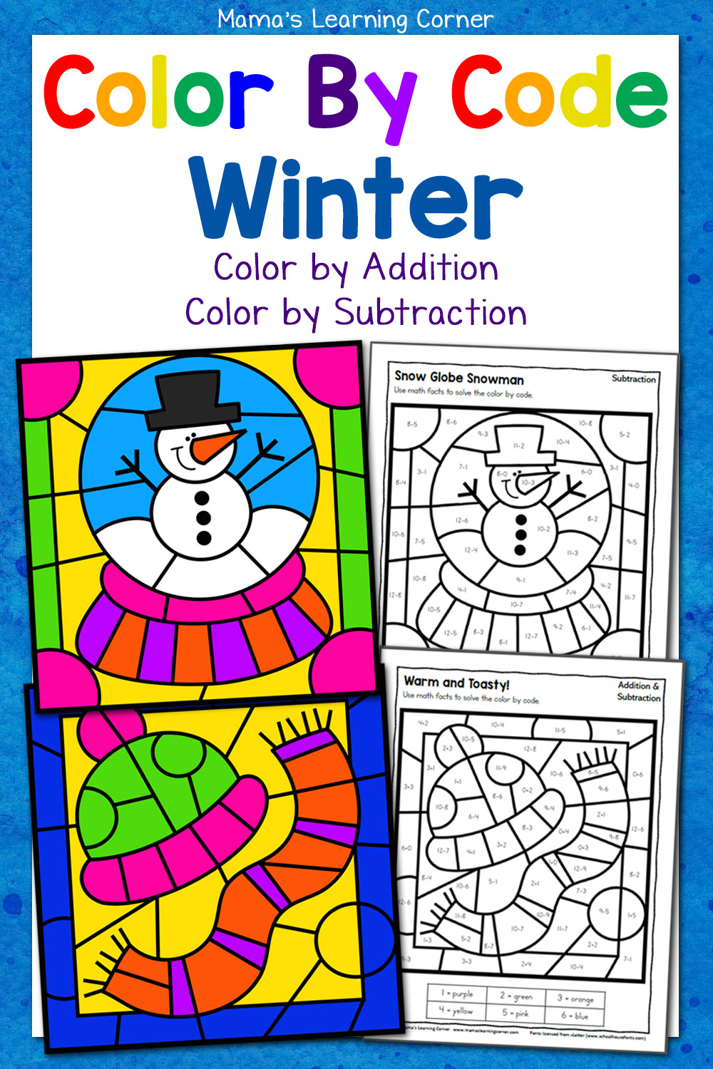winter-color-by-addition-and-subtraction-worksheets-mamas-learning-corner