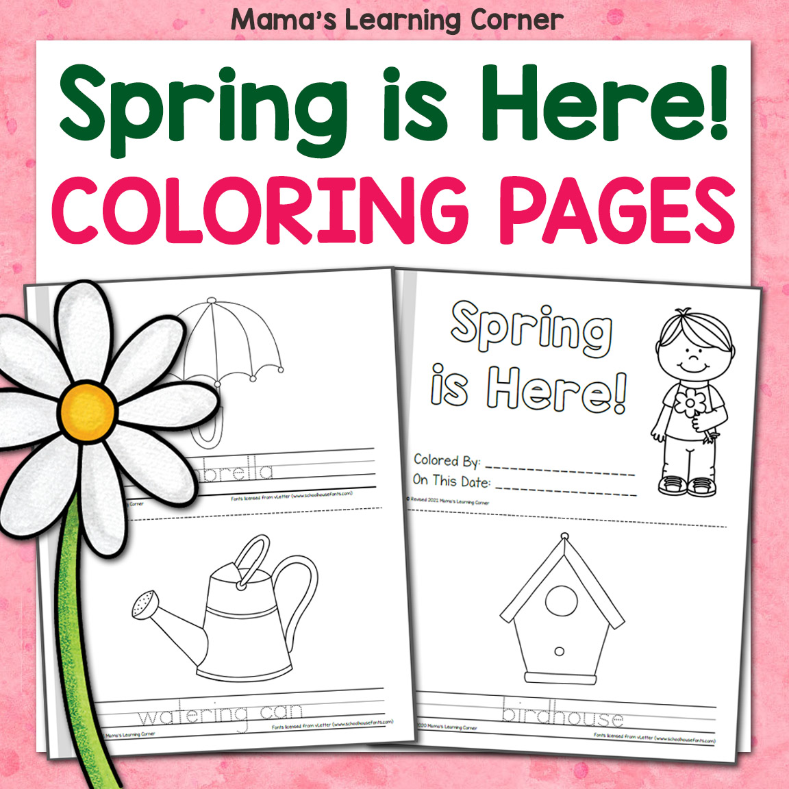 Spring Color By Number Worksheets - Mamas Learning Corner
