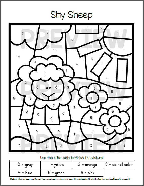 Color By Number Worksheets: January! - Mamas Learning Corner