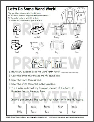 Farm Worksheets for Kindergarten and First Grade - Mamas Learning Corner