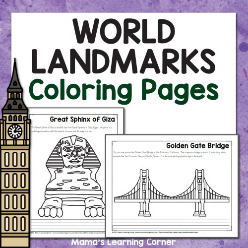 World Landmark Coloring Pages - Mamas Learning Corner