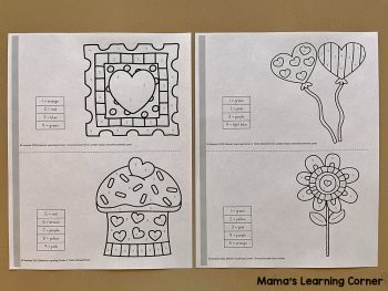 Heart Color By Number Worksheets for Valentine's Day - Mamas Learning ...