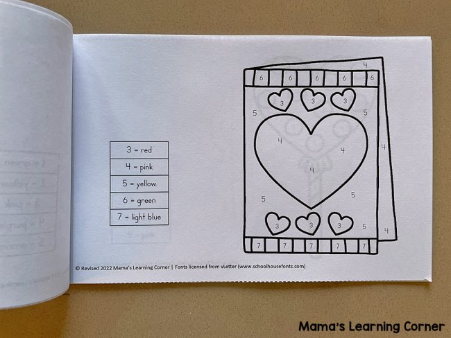 Heart Color By Number Worksheets for Valentine's Day - Mamas Learning ...