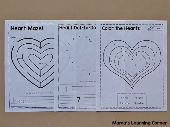 Heart Worksheets For Preschool And Kindergarten Mamas Learning Corner