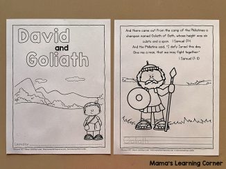 David and Goliath Bible Coloring Pages - Mamas Learning Corner