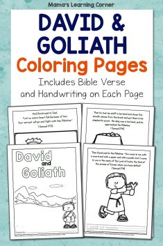 David and Goliath Bible Coloring Pages - Mamas Learning Corner